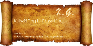 Kubányi Gizella névjegykártya
