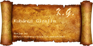 Kubányi Gizella névjegykártya