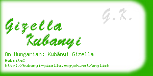 gizella kubanyi business card